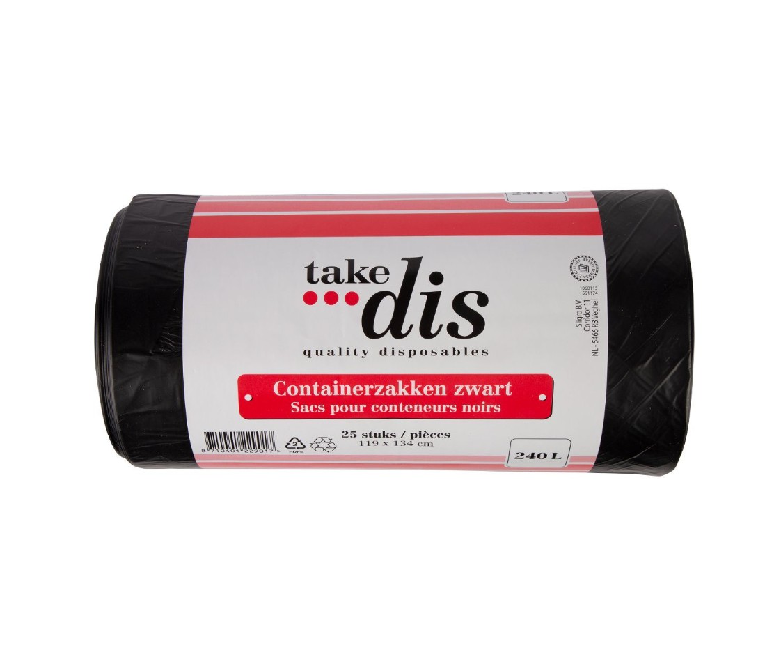 Take Dis Containerzak LDPE Zwart 240ltr 25st